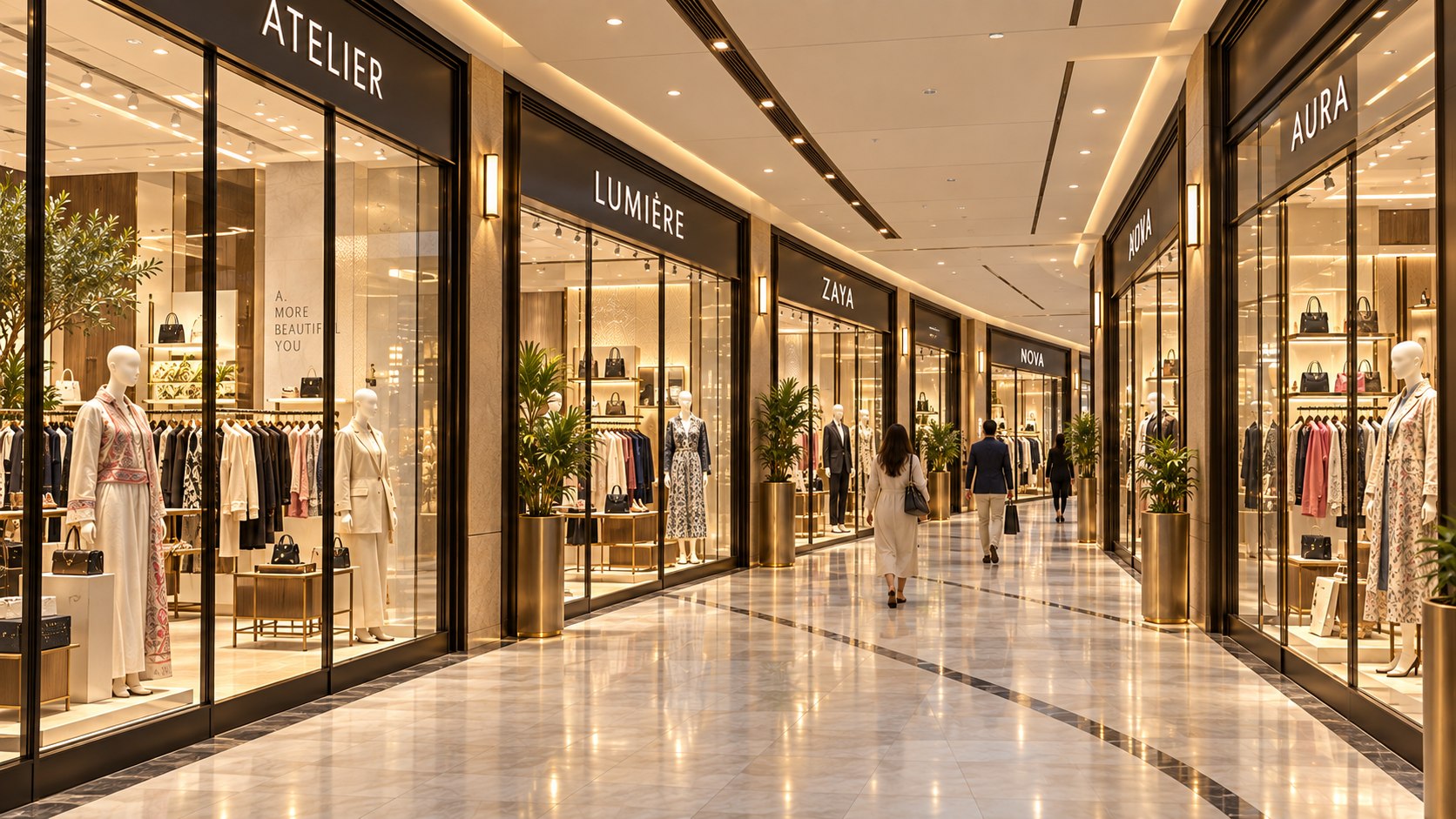 Retail corridor and shopfronts